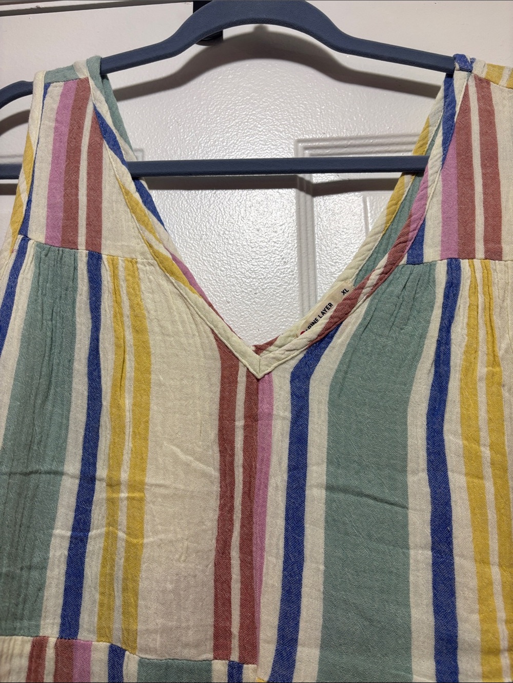Marine Layer Multicolor Striped Tiered Maxi Dress — Pastel Stripes - Picture 3 of 9